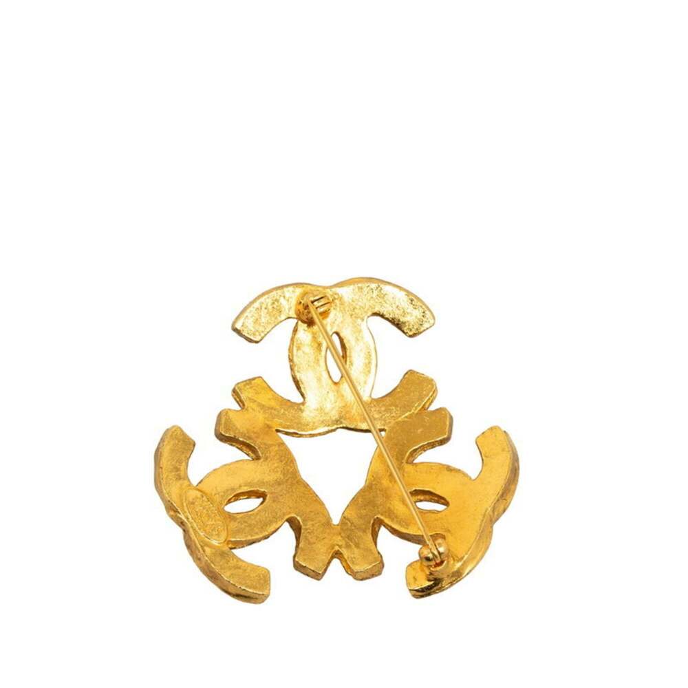 CHANEL Authentic Gold Logo Brooch - Picture 2 of 3